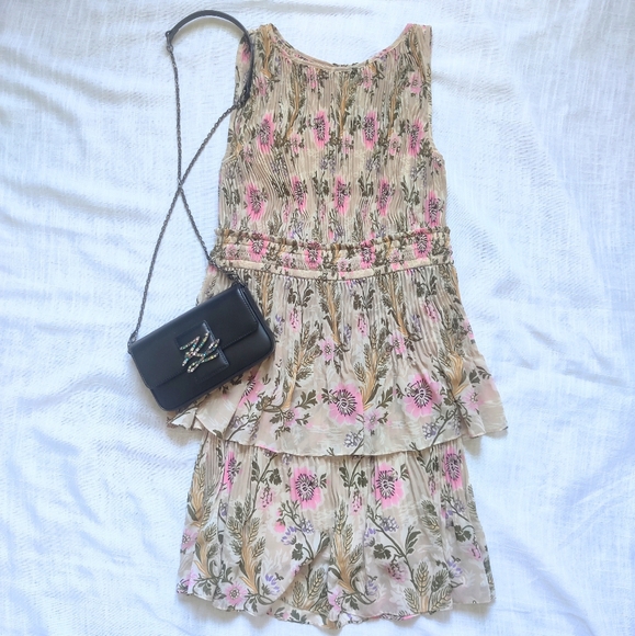 *ANTHROPOLOGIE* Tiered Pleated Floral Dress - Picture 2 of 7